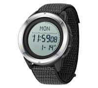 BIEWO Reloj deportivo militar digital para hombre, resistente al agua, 5 ATM, con brújula, metrónomo, calorías, cronómetro, podómetro, reloj de carrera (nailon blanco plateado)