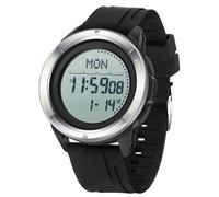 BIEWO Reloj deportivo militar para hombre, digital, 5 ATM, resistente al agua, con brújula, metrónomo, calorías, cronómetro, podómetro, reloj para correr (silicona, blanco plateado)