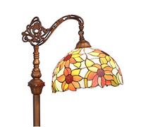 Bieye L30515 65 pulgada Girasol Lámpara de pie de lectura del vitral del estilo de Tiffany