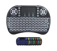BIFANS Mini teclado inalámbrico de 2.4 G con memoria de retroiluminación de 7 colores mejorada, mouse con panel táctil, receptor USB para Android TV Box, Windows PC, Smart TV, Pad, Mac, Linux: i8-7C