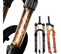 Bife Delantero de Bicicleta de Montaña 27.5/29 Pulgadas de Accesorios de Presión de Choque y Anti-shock, Eje de Bicicleta de Montaña de 9*100 Mm, Viaja de 120 Mm Contro 27.5 Wireless white black tube