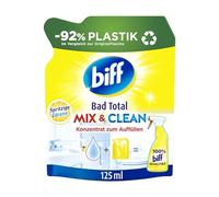 Biff Bad Total Mix & Clean - Limpiador de baño de limón (125 ml), limpiador de baño contra la cal y la suciedad, concentrado para rellenar con un 92% menos de plástico, reciclable
