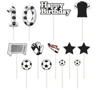 BIFHIG 1 Juego De Velas para Pastel De Décimo Cumpleaños, 11 Piezas De Decoración para Pastel De Cumpleaños, Decoración Temática De Fútbol, Cumpleaños De Amante del Fútbol.