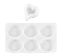 BIFHIG 1 Molde Redondo De 6 Cuadrículas, 1 Molde Pequeño De Amor, Molde De Silicona De Resina, Adecuado para Coles De Bricolaje, Posavasos, Artesanías.