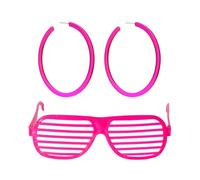 BIFHIG 1 Par De Aretes Fluorescentes, 1 Par De Anteojos, Accesorios De Vestir para Fiestas De Verano, Colocación Retro Exagerada, Accesorios para Damas.