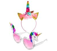 BIFHIG 1 Par De Gafas Y 1 Diadema, Gafas Creativas, Lindos Tocados De Dibujos Animados, Suministros De Decoración De Fiestas.