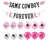 BIFHIG 1 Pieza De Bandera De Vaquero, 12 Piezas De Globos De Vaquero, Pancartas Temáticas De Vaquero Occidental, Globos De Decoración De Fiestas, Diseño del Lugar De La Fiesta.