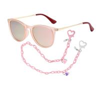 BIFHIG 1 Pieza De Gafas De Sol Rosa Y 1 Pieza De Gafas, Gafas De Sol Infantiles, Cordones De Corazón A Corazón, Suministros De Protección Solar Al Aire Libre.