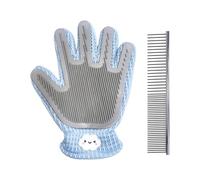 BIFHIG 1 Pieza De Guantes De Aseo para Mascotas Y 1 Pieza De Peine De Acero En Línea, Guantes De Silicona para Eliminar El Pelo Flotante, Suministros De Aseo para Mascotas.