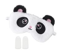 BIFHIG 1 Pieza De Mascarilla para Dormir Panda, 1 Par De Tapones para Los Oídos De Esponja, Bonita Mascarilla para Los Ojos De Dibujos Animados, Tapones para Los Oídos Insonorizados para Dormir.