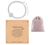 BIFHIG 1 Pulsera De Brújula, 1 Bolsa De Almacenamiento, Exquisita Pulsera Decorativa, Brújula De Plata, Joyería Femenina, Regalo Conmemorativo.