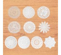 BIFHIG 10 Piezas De Cabañas Redondas De Encaje, Decoraciones De Mesa De Comedor, Posavasos Elees Y Minimalistas, Suministros De Cocina, Accesorios para El Hogar.
