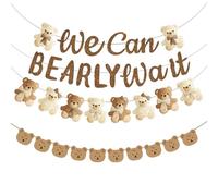 BIFHIG 2 Banderas con Temática De Osos, Pancartas con Letras De Dibujos Animados, Decoraciones para Colgar En La Pared De Fondo, Decoraciones para Fiestas De Cumpleaños Infantiles.