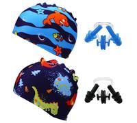 BIFHIG 2 Gorros De Natación Para Niños, 2 Pinzas Nasales Para Nadar, 2 Pares De Tapones Para Los Oídos Para Nadar, Adecuado Para Niños De 2 A 8 Años.