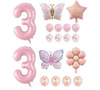 BIFHIG 2 Juegos De Globos De Flores De Mariposa, Lindos Globos con Lentejuelas, Globos De Decoración De Paredes De Fondo, Accesorios para Fotos Al Aire Libre.