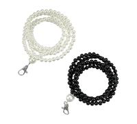 BIFHIG 2 Piezas De Cadena De Extensión De Cremallera, Cinturón Auxiliar De Cremallera, Cadena Decorativa De Perlas, Cadena De Extensión De Ropa, Accesorios De Uso Diario (Negro, Blanco).