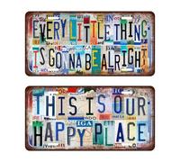 BIFHIG 2 Piezas De Decoración De Matrículas, Decoración Retro Divertida, Decoración De Paredes De Color De Dormitorio, Regalos Conmemorativos De Moda, Adecuados para Sala De Estar, Porche, Comedor.