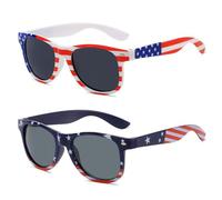 BIFHIG 2 Piezas De Gafas De Sol Con Bandera Estadounidense, Gafas Clásicas De Moda, Gafas De Sol Para Decoración De Fiestas, Gafas Protectoras Para Exteriores, Unisex.