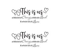 BIFHIG 2 Piezas De Pegatinas De Pared This Is Us, Pegatinas De Pared Crazy Love, Pegatinas Inspiradoras Familiares, Pegatinas De Decoración De Pared De Fondo, Adecuadas para Estudio, Sala De Estar.