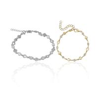 BIFHIG 2 Piezas De Pulsera De Diamantes De Amor, Joyas De Moda Y Simples, Joyas De Amor Dulces Y Frescas, Adecuadas para Compras, Viajes Y Fiestas.