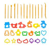 BIFHIG 20 Piezas De Moldes De Arcilla De Colores Y 14 Piezas De Herramientas, Impresiones Creativas De Arcilla, Juguetes Educativos para Niños, Productos De Entretenimiento para Padres E Hijos.
