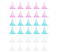 BIFHIG 30 Pequeños Embudos De Plástico De Tres Colores, Accesorios Dispensadores De Perfumes, Embudos De Experimentos Artísticos, Adecuados para Limpieza Y Laboratorios.