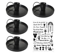 BIFHIG 4 Candelabros De Hierro, 1 Pegatina De Vela, Candelabro Romántico Retro, Decoraciones Navideñas, Accesorios De Ambiente De Fiesta, Pegatinas Impermeables, Decoraciones De Velas.