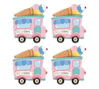 BIFHIG 4 Globos Rosas para Camiones De Helados, Globos De Película De Aluminio De Dibujos Animados, Globos De Postre De Verano, Juguetes Inflables para Niños.