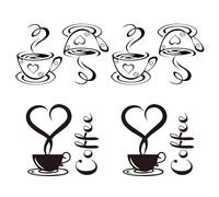 BIFHIG 4 Pegatinas De Café, Pegatinas De Pared para Decoración De Restaurantes, Pegatinas De Arte De Cafetería, Pegatinas De Decoración del Hogar, Suministros De Decoración De Paredes.