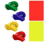 BIFHIG 4 Piezas De Silbatos con Cordón, 1 Pieza De Tarjeta Amarilla, 1 Pieza De Tarjeta Roja, Silbato De Árbitro, Tarjeta De Árbitro De Fútbol, Adecuado para Entrenadores, Maestros Y Entrenamiento.