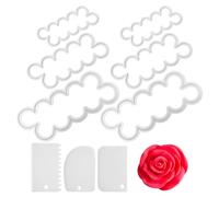 BIFHIG 6 Piezas De Rosa De Rosa Y 3 Piezas Raspador, Molde De Pastel, Raspador De Crema Simple, Herramientas para Hornear, Suministros De Cocina.