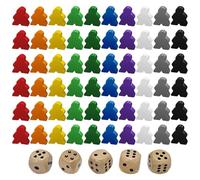 BIFHIG 60 Piezas De Ajedrez De Madera Y 5 Dados, Juguetes De Juego De Mesa, Suministros para Juguetes para Niños, Accesorios De Juegos.