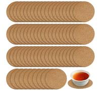 BIFHIG 70 Piezas De Posavasos De Corcho, Juntas Antideslizantes Adhesivas, Posavasos De Decoración De Café, Suministros para La Mesa De Comedor, Decoraciones Sencillas para El Hogar.