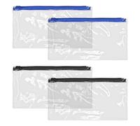 BIFHIG Bolsa con Cremallera De 4 Piezas, Bolsa De Almacenamiento Transparente, Estuche Impermeable para Lápices, Bolsa con Cremallera Multifunción, Suministros De Oficina.