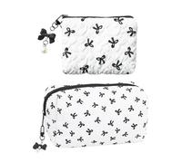 BIFHIG Bolsa De Cosméticos con Lazo De 2 Piezas, Bolsa De Almacenamiento De Productos para El Cuidado De La Piel, Neceser De Viaje De Gran Capacidad, Lindo Bolso Portátil.