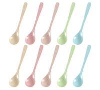 BIFHIG Cuchara De 10 Piezas De Cabeza Redonda, Cuchara para Niños, Cuchara De Arroz De Colorida Simple, Cuchara De Postre De Helado, Cuchara De Mezcla, Cuchara De Mermelada.