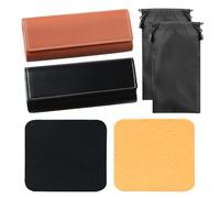 BIFHIG Juego De Accesorios para Gafas De 2 Piezas, Estuche para Gafas De Sol, Artículos De Limpieza para Gafas, Caja De Almacenamiento, Accesorios para Gafas De Sol (Negro, Granate).