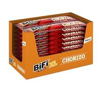 BiFi Chorizo XL Sticks - Pack de 20 unidades de 26 g de aperitivos para llevar, palitos de chorizo con pimentón, chile y ajo, para picar