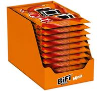 BiFi Original Mini Tiras de salami, paquete de 80, 80 x 10 g, salchichón desecado para comer sobre la marcha, al aire libre, pimienta, cilantro y ajo, caja óptima para aperitivos