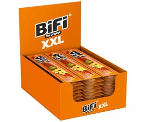 BiFi Original XXL Tiras de salami, paquete de 30, 30 x 40 g, salchichón desecado para comer sobre la marcha, al aire libre, pimienta, cilantro y ajo, caja óptima para aperitivos