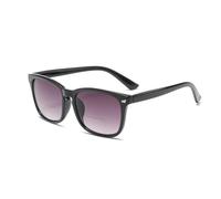 Bifocal Gafas de Lectura Mujer Hombre Cuadrado Gafas de Sol UV400 Negro Lectura al Aire Libre Bajo el Sol 2.0 Dioptría