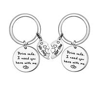 Bifriend Juego de llaveros de Seguridad para Pareja, Regalo para Pareja, con Texto en inglés I Need You Here with me, para mamá o papá, Novio, Regalo (442)