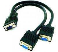 Cable Bifurcador SVGA NanoCable VGA/M-2xVGA/F 45 CM Negro