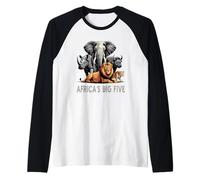 Big 5 Wildlife Sudáfrica Safari Los Cinco Grandes de África Camiseta Manga Raglan