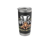 Big 5 Wildlife Sudáfrica Safari Los cinco grandes de África Vaso térmico de acero inoxidable de doble pared