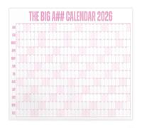 Big A## 2026 - Calendario de pared de borrado en seco de 4 x 3 pies, planificador anual extragrande con etiquetas codificadas por colores y marcador para seguimiento y organización de objetivos (rosa)