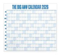 Big A## 2026 - Calendario de pared de borrado en seco de 4 x 3 pies, planificador anual extragrande con etiquetas codificadas por colores y marcador para seguimiento y organización de objetivos (azul)