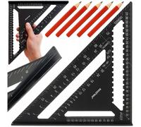 Big Alu. ángulo de carpintería 300x300x450 mm negro y lápices