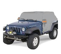 Big Ant Funda para coche de media cobertura para Jeep Wrangler CJ/YJ/TJ/JK de 4 puertas (1997-2025) - 100% resistente al agua, resistente a los rayos UV con 6 correas de protección contra el viento y