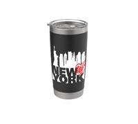 Big Apple New York City Silhouette Vintage NYC Gráfico Vaso térmico de acero inoxidable de doble pared